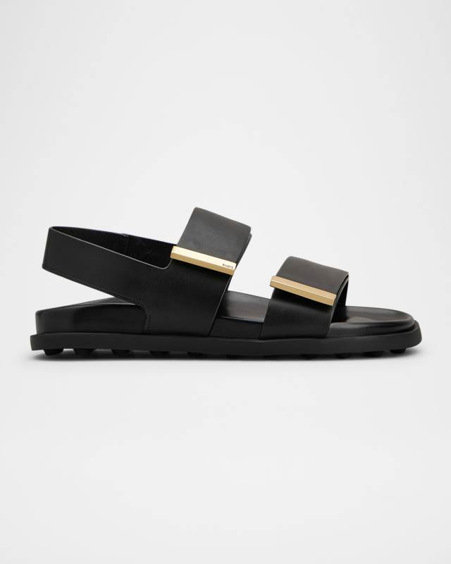 Gomma Leather Dual-Strap Comfort Sandals